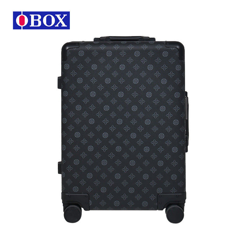 OBOX travel silent money beginning suitcase new fashion leather double-sided jacquard suitcase essential for men and women to travel