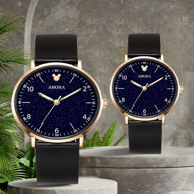 Silent quartz watch for civil service exams - suitable for students, men, and women - official exam approved, leather strap, no ticking sound