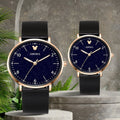 Silent quartz watch for civil service exams - suitable for students, men, and women - official exam approved, leather strap, no ticking sound