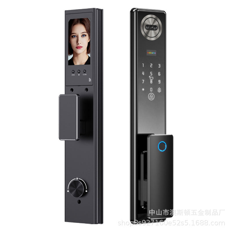 Face recognition fingerprint lock visual electronic password lock anti-theft door lock c-level lock core smart door lock manufacturer in stock
