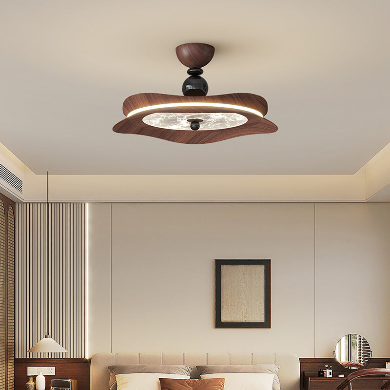 Medieval style bedroom ceiling light simple modern full spectrum eye protection retro walnut color room Zhongshan lighting