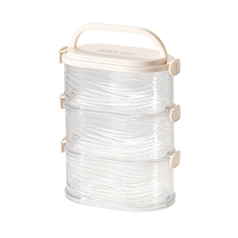 Living room grid sealed tank scented tea storage box multi-layer grain tank storage tank dry goods transparent storage tank with lid