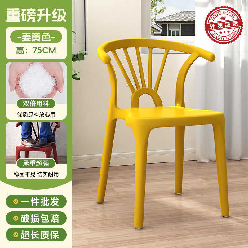Scandinavian dining table and chairs modern casualthickened stool plastic chair dining chair for home backrest desk chair stackable stool