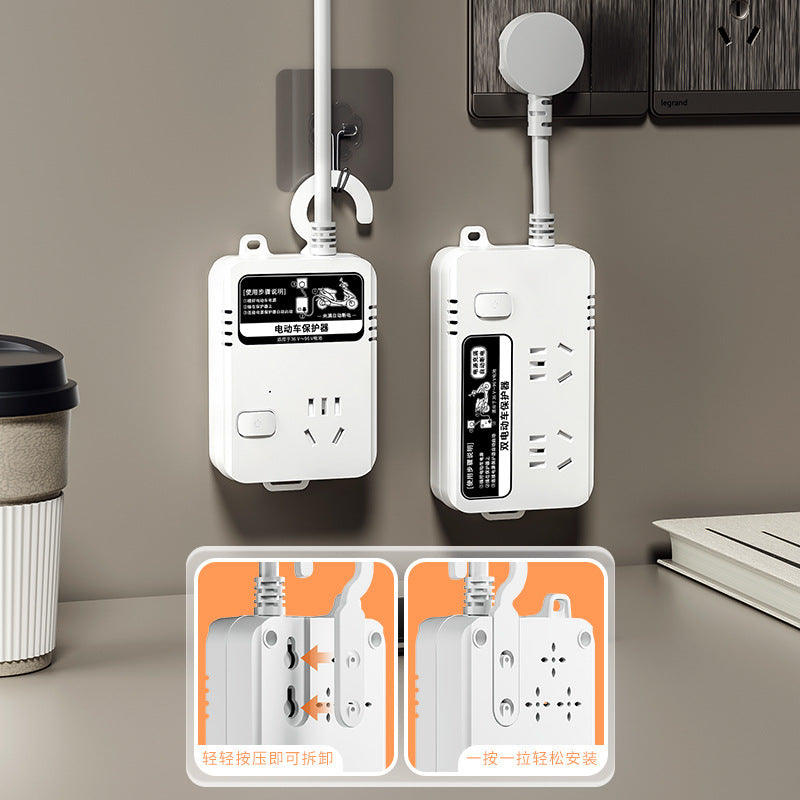 Electric vehicle automatic power-off socket protector, anti-overcharge, for home power-off charging battery protection, smart power strip