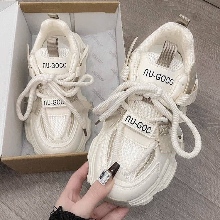 2026 new women's chunky sneakers: trendy dad shoes, platform, height increasing, slimming, versatile casual athletic shoes, lightweight student shoes