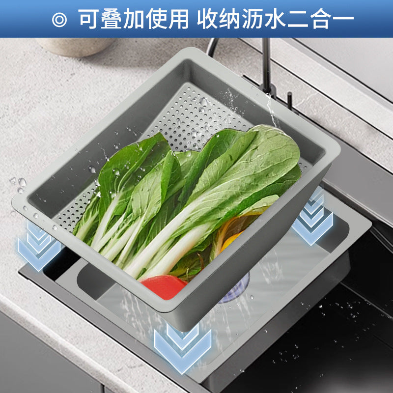 Sink drain basin, vegetable basket, kitchen sink, vegetable leak basin, household drain basket, filter plate rack deepened and thickened