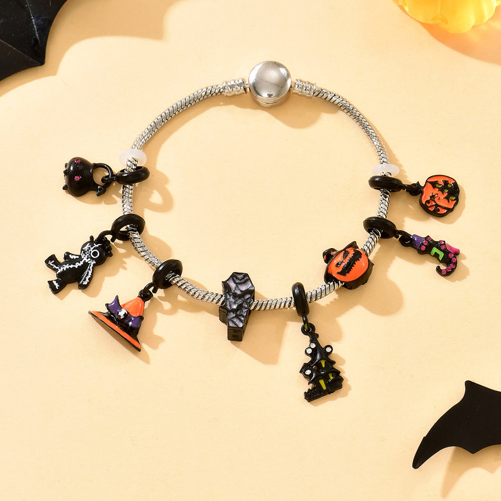 Halloween themed bracelet wholesale fashion cross-border jewelry niche ins cold hip-hop skull cat bracelet