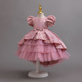 Ready-to-ship new sequin kids' gown with train, princess dress for flower girls, birthday party dress, girl's dress