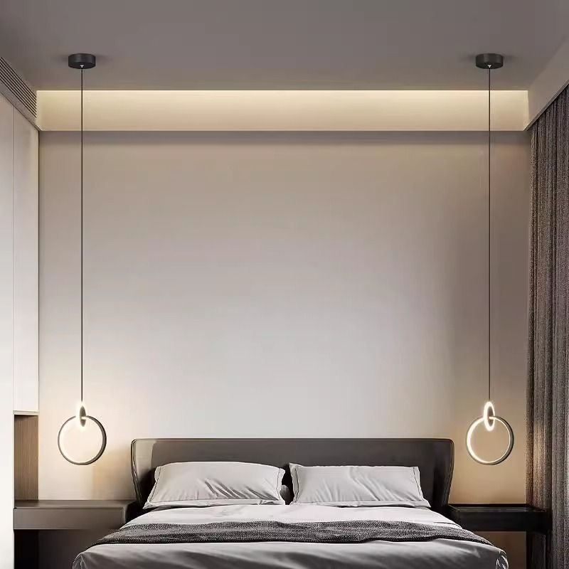New trendy bedside pendant light, creative and unique wall lamp for bedroom, living room tv background wall, hanging wire lighting fixture