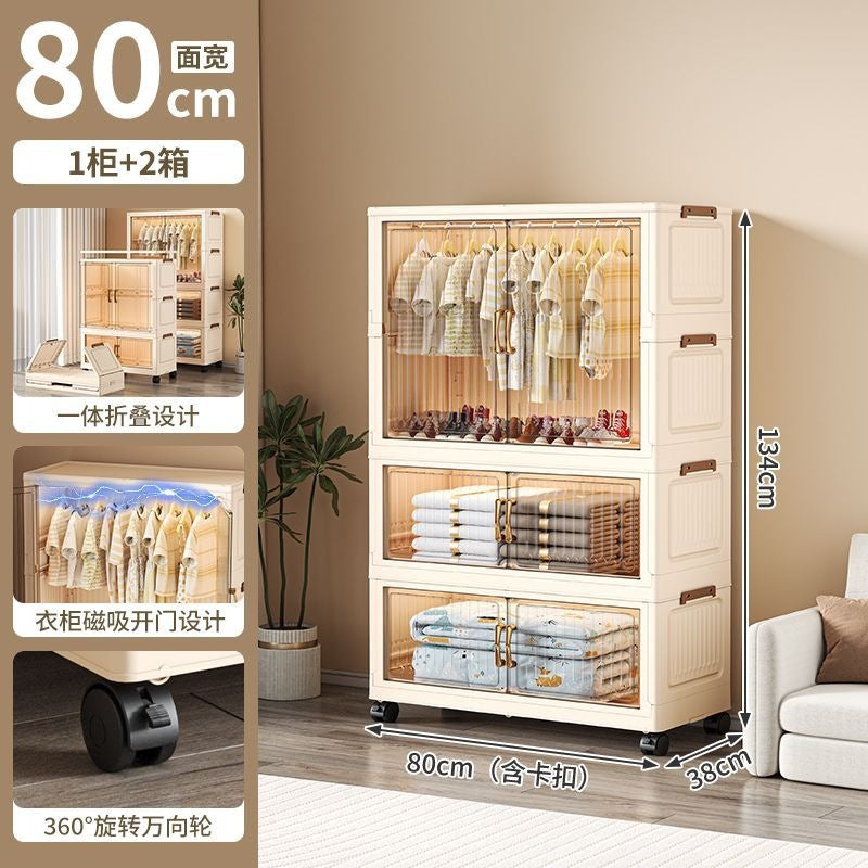 Installation-free kids wardrobe foldable storage cabinet baby simple wardrobe clothes storage cabinet kids small wardrobe
