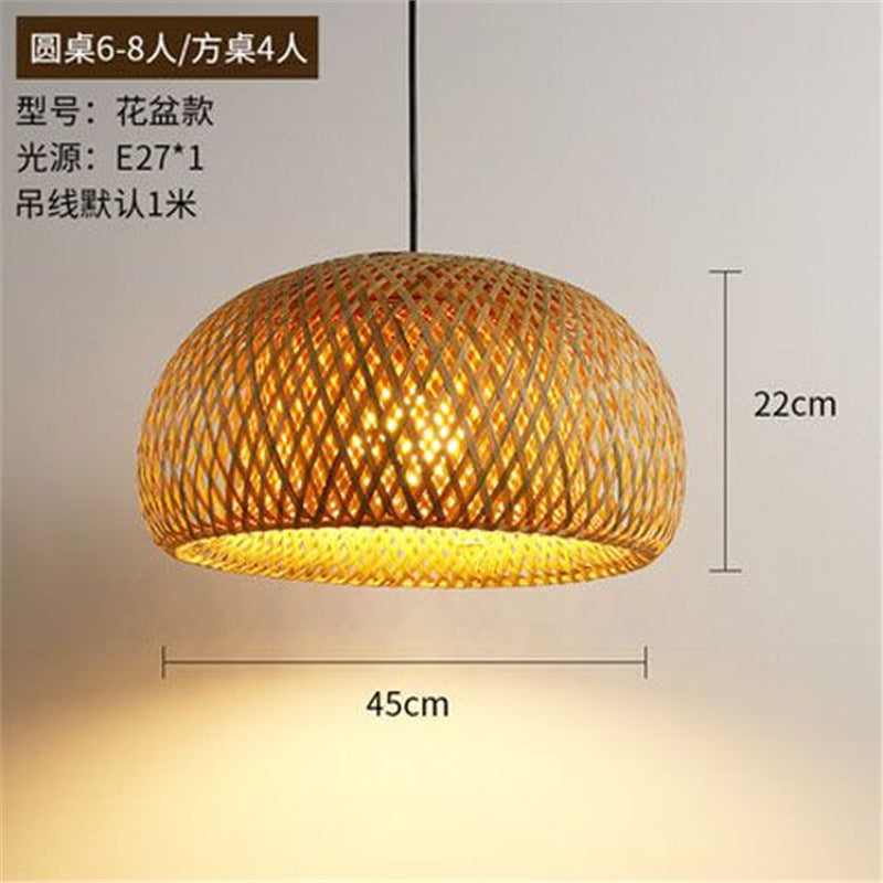 Lantern Bamboo Art Chandelier Bar Bed and Breakfast Tea Room Hot Pot Restaurant Hotel Simple Japanese Restaurant Bamboo Catering Shop Lighting