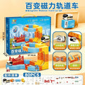electric magnetic rail car small train kids educational toy assemble building block high-speed rail magic stereo toy
