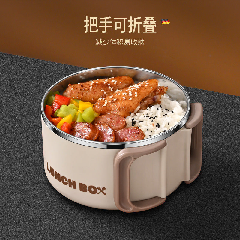 316L stainless steel large-capacity lunch box Office workers can microwave oven heating student canteen rice bowl instant noodle bowl