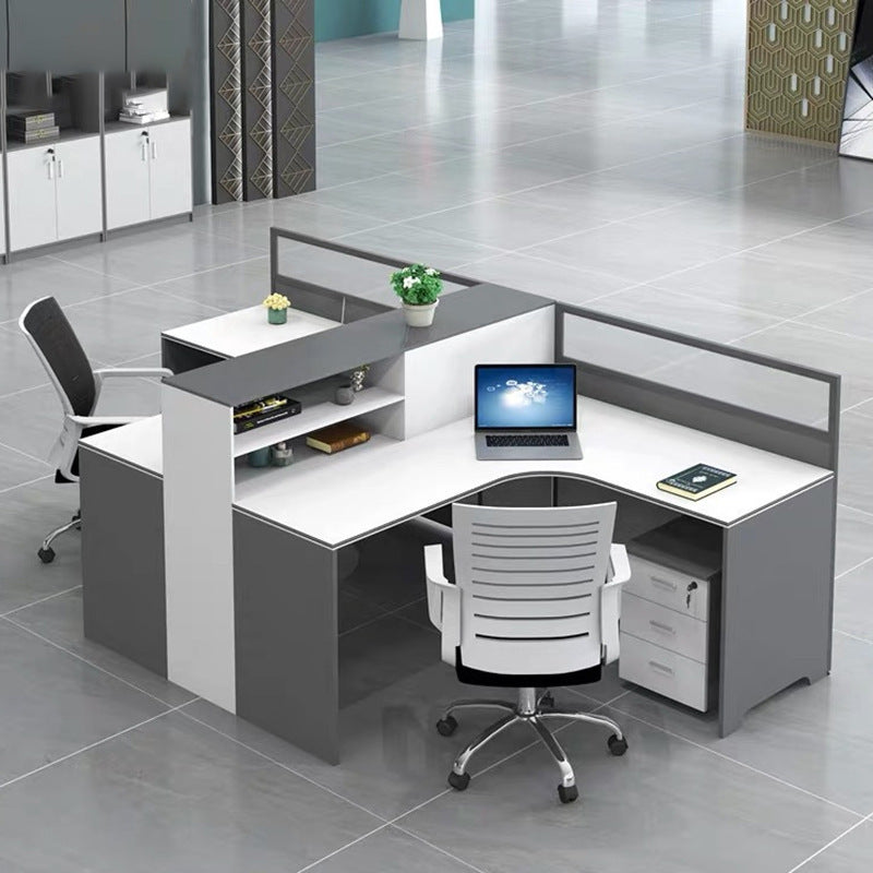 Saint li office desk partition - modern minimalist workstation for 4/6 people - ideal for finance offices - desk and chair combination