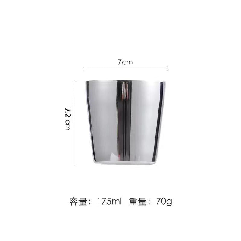 304 korean style stainless steel double-walled drinking cup - gold bbq restaurant beer mug - stepped gold tiered cup - cold drink cup