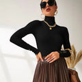 sense of designeasiest for matchsilmslimming look inner bottom shirttopsfrenchlong sleevesknitting shirt