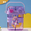 New creative cartoon fan kids double drinking cup straw cup portable sports water bottle large capacity school special