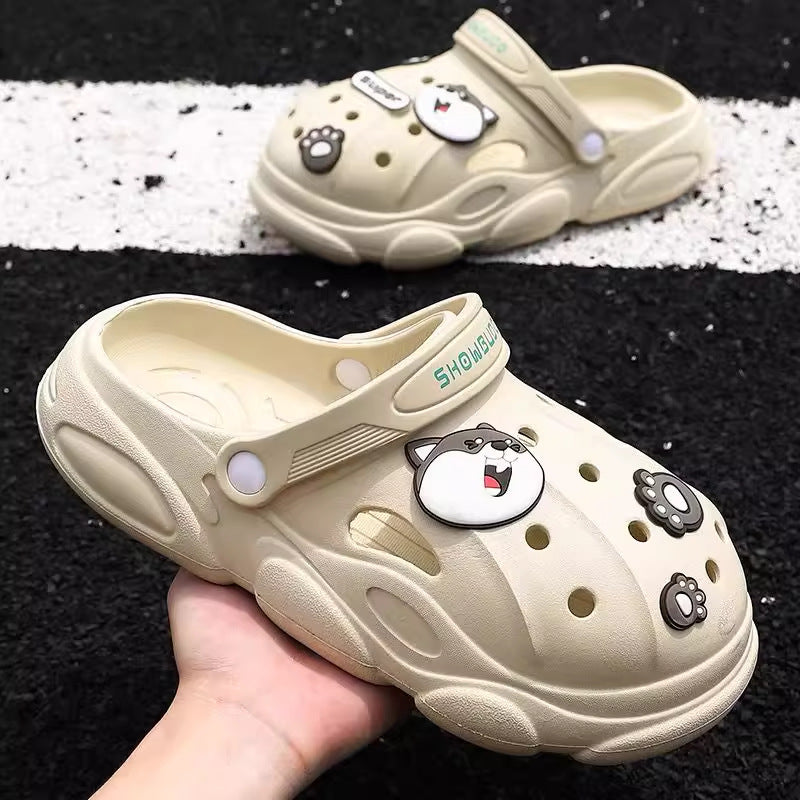 Cartoon nurse clogs women's summer outdoor wear internet celebrity 2024 new non-slipthick sole toe beach sandals