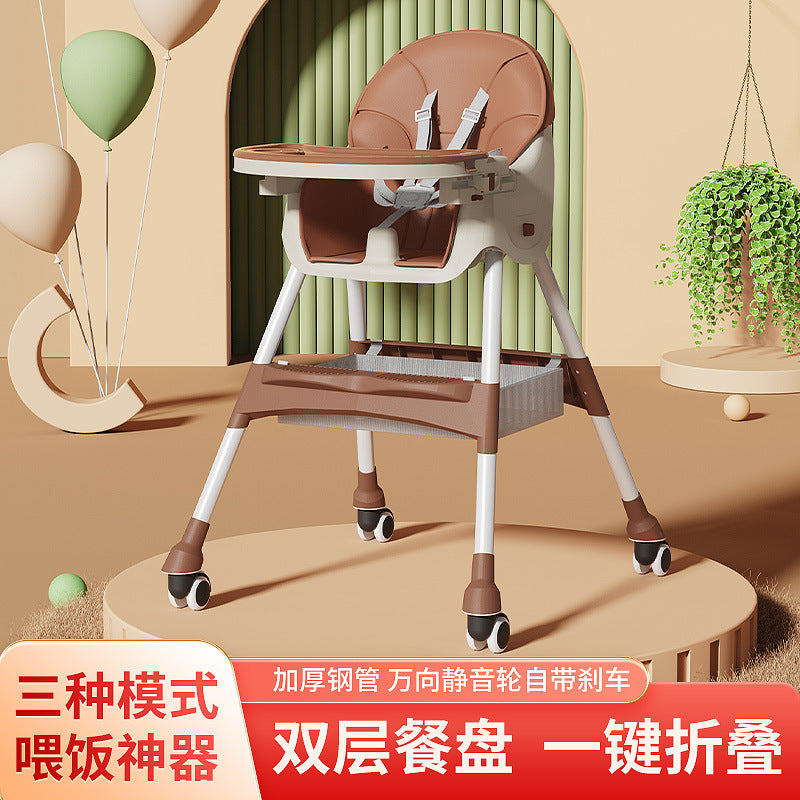 Baby Dining Chair Eating Foldable Portable Home Baby Learning Chair Children's Multifunctional Dining Table Chair Seat