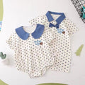 Newborn summer casual short-sleeve outfit, full-month baby triangle bodysuit, baby fashion romper, harem pants