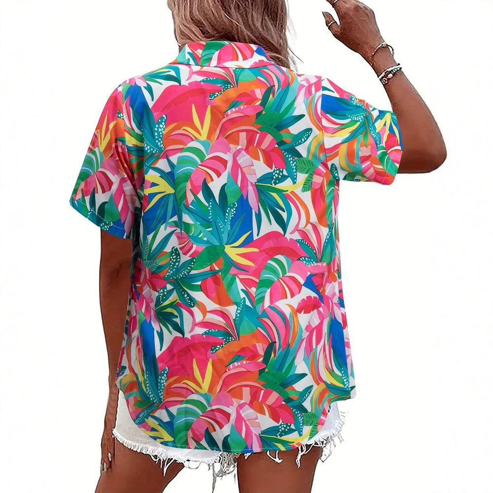 wholesale women's short-sleeved shirts, trendy shirt with hot-selling cross-border print designs, dropshipping available