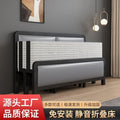 For homefoldable bed iron frame single lunch break rental house portable double bed iron frame simple hard bed economical