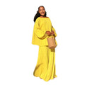 European and american cross-border women's fashion:  summer new collection - trendy lantern sleeve, effortless style, ruched top and wide-leg pants set