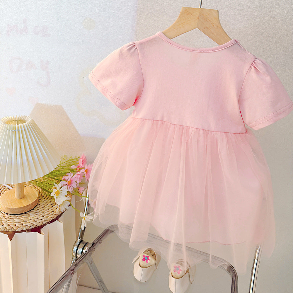 Girls' summer dress  new style: casual princess dress for baby girls, summer mesh dress for toddlers and little girls