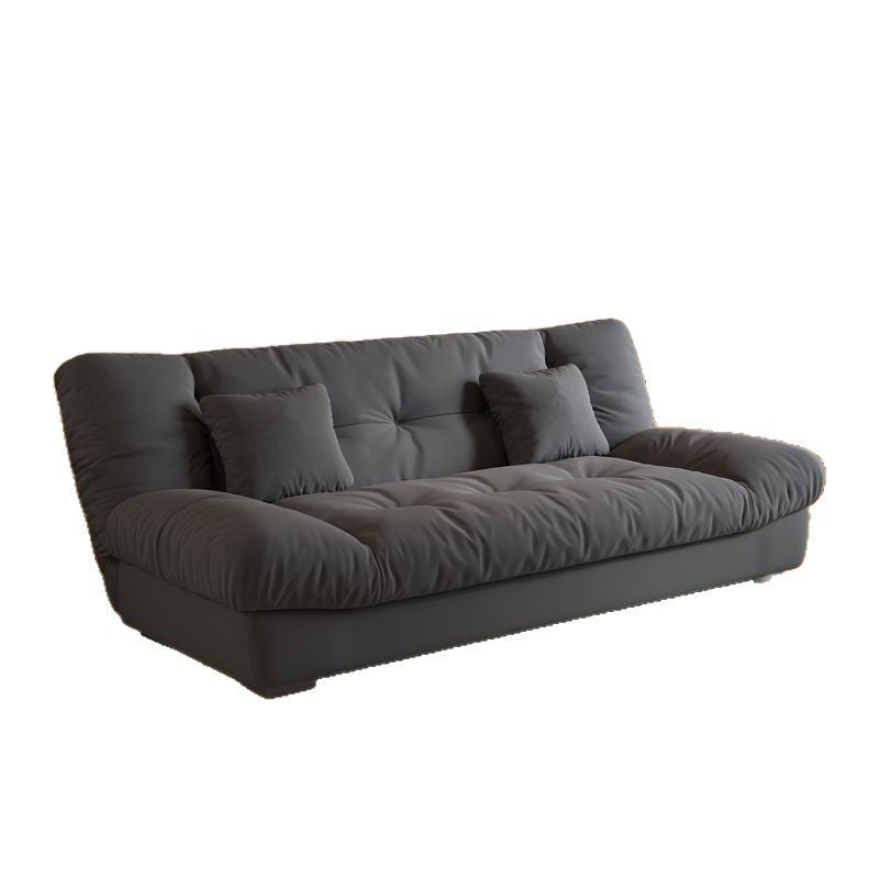 Sofa bed all-in-one dual-purpose cloud sofa living room small apartment rental house fabric sofa straight row foldable sofa wood