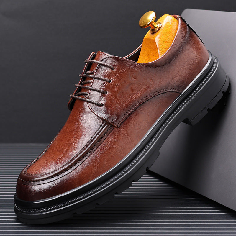 Men's formal leather dress shoes - new autumn collection - business casual british style lace-up derby shoes for men