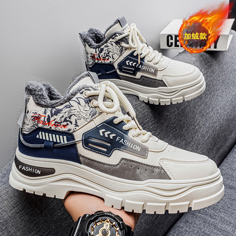 High-top men's shoes winternew arrivalfleece-linedheattech cold-resistant cotton shoes leather men's outdoor non-slipwaterproofworkwear boots