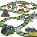 children's dinosaur track car toy diy assembly electric roller coaster tunnel versatile educational building blocks wholesale