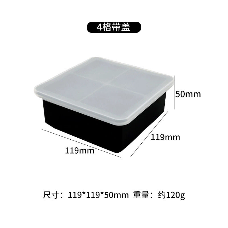 Freeze ice cube mold with lid silicone ice grids ice making film skull square ice maker cocktail ice ball film
