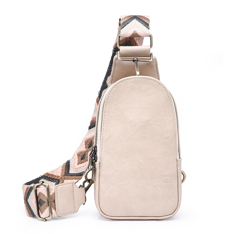 Cross-border popular breast bag women's European and American retro women's messenger bag PU soft leather fashion travel satchel women's bag