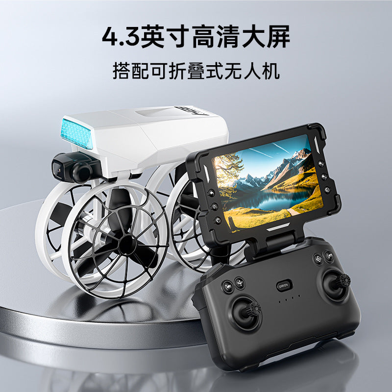 new h28 drone with hd camera, screen, remote control, optical flow positioning, and brushless motor