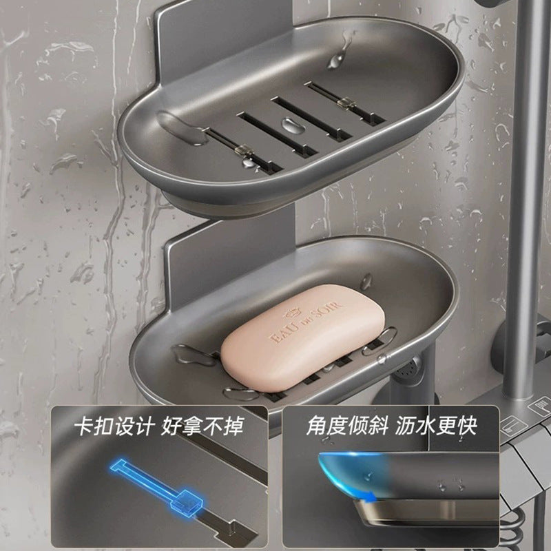 No punching Kitchen Bathroom Soap Box Soap Drain Space Household Toilet Thickened Soap Box Storage