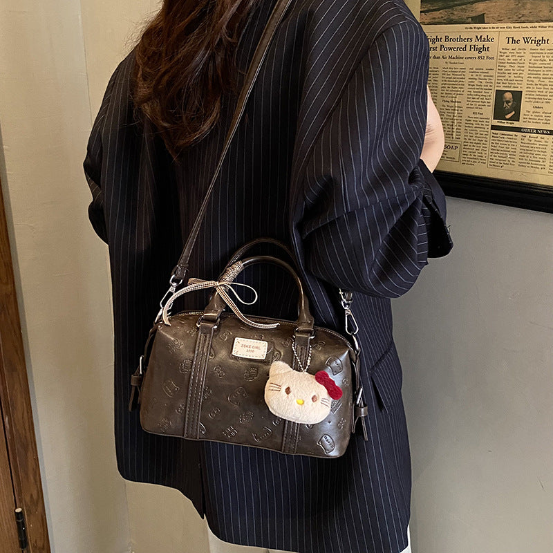classy printing bag women's 2025 fall and winter new arrival super popular satchel bag accessible luxury niche style shoulder crossbody bag