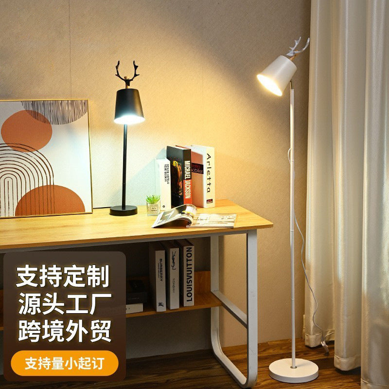 Table lamp ins style bedroom desk bedside table lamp popular douyin warm nordic simple creative stylish antler lamp