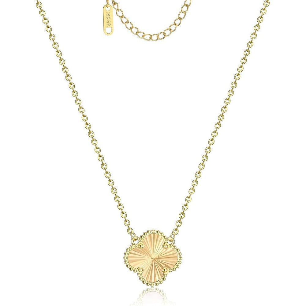 Lucky 18k gold plated four-leaf clover necklace - new women's fashionable and elegant clavicle chain, simple and versatile titanium steel pendant