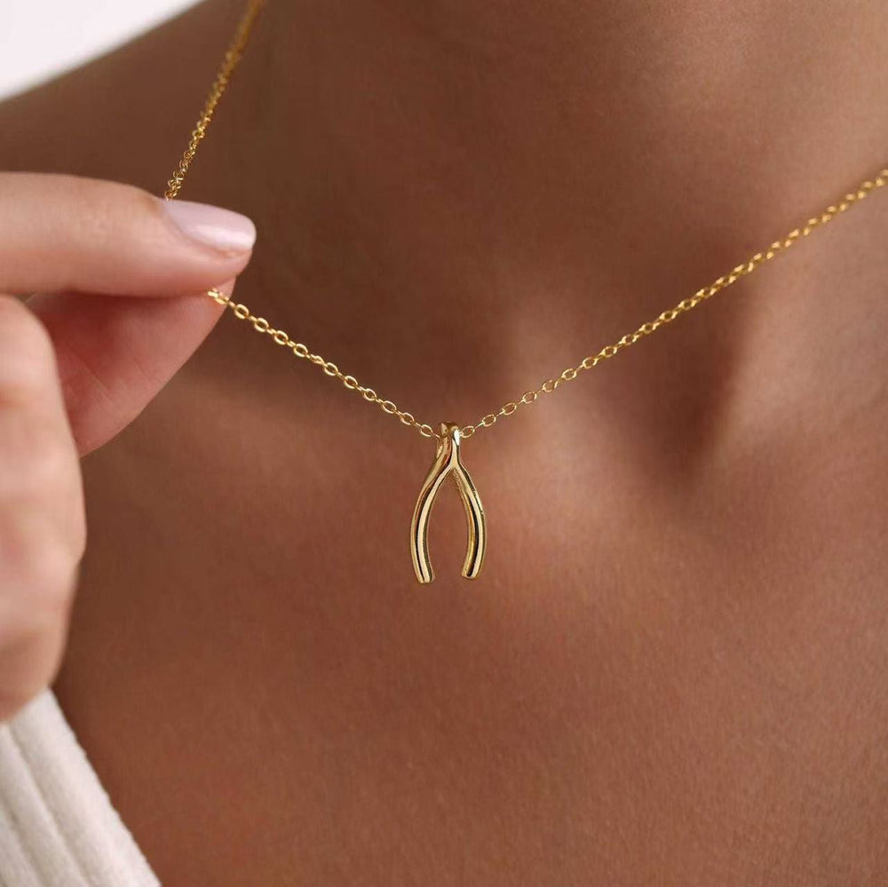 creative new niche wish bone y-shaped necklace does not fade casualelegant daily easiest for match clavicle chain trendy