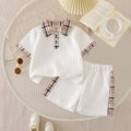 summer new arrival cross-border e-commerce striped textured children's knitted casual pants two-piece set for boys