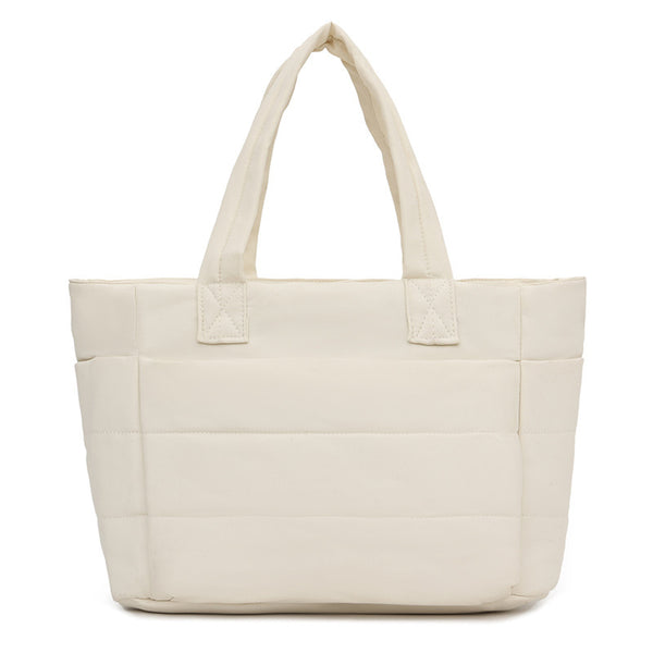Customized new fashionable versatile shoulder handbag women's simple solid color large-capacity casual commuter bag men's tote bag