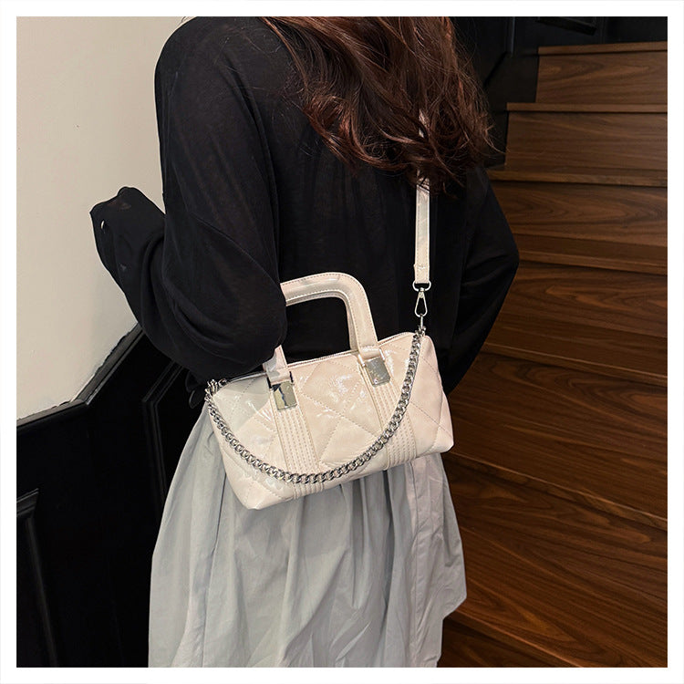 Cross-border casual retro diamond embroidered thread bag 2025 new pillow bag fashionable versatile handbag single shoulder messenger bag