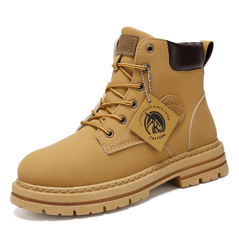 Boots men's shoes autumn winternew arrivalhigh topworkwear boots british style k-stylefashioneasiest for matchthick soleboots