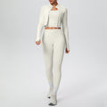 pure color brushed tight high-elastic breathable vest long three-piece set sports running fitness yoga suit