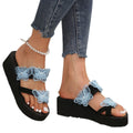 2025 new summer wedge heel thong sandals - butterfly design, plus size, high heel, thick sole, beachwear, dropshipping available