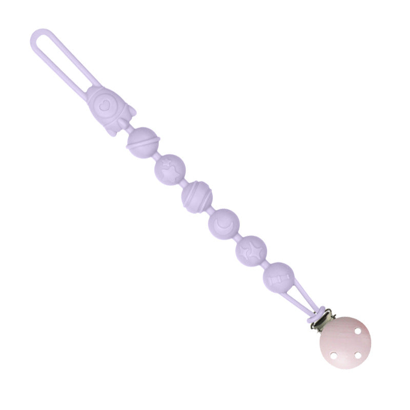 Baby food grade silicone anti-drop chain gnawing tooth glue anti-drop bracelet beech anti-drop pacifier clip baby pacifier chain