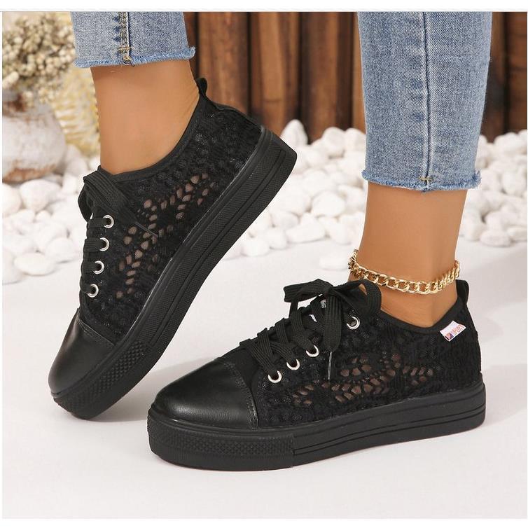 fall and winternew arrivalexportplus size round toe tie backflats mesh tie backcasualwhite shoes women's spot wholesale