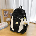 New plush charm backpack - cute japanese style, large capacity, lightweight school bag for middle school girls, plush double shoulder bag