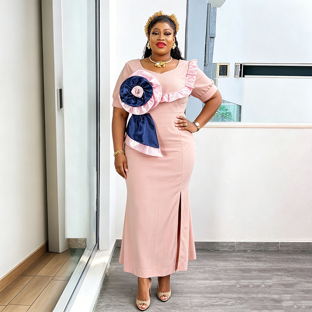 Amazon fashion banquet elegance long dress african cross-border foreign trade  plus size women's dress